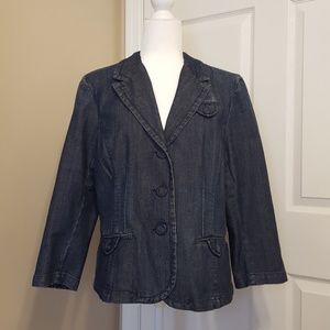 American Eagle Outfitters 3/4 Sleeve Denim Blazer